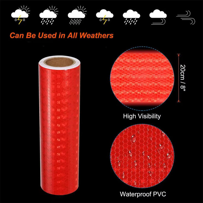 Satop Cinta Reflektierendes Klebeband Rot Sicherheitswarnung Aufkleber Breite: 20 cm, Länge: 5 m - Bild 4