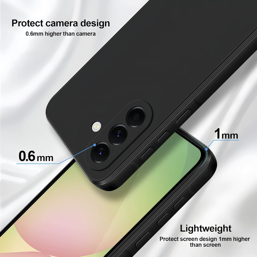 Samsung Galaxy A17 A07 A56 A36 A26 A16 A55 A35 A15 Schutzhülle aus Silikon in Schwarz - Bild 3