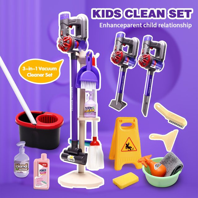 UINLE BABY Kinder-Reinigungsset, Elektrischer Staubsauger, 3-in-1, multicolour - Bild 1