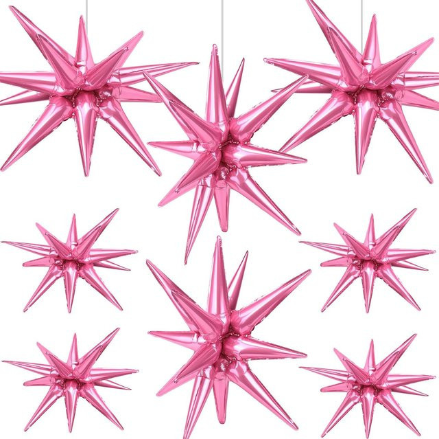 8 Stück Sternballons aus Aluminiumfolie in Rosa und Beige für deine Party, Geburtstag oder Babyparty - Bild 1