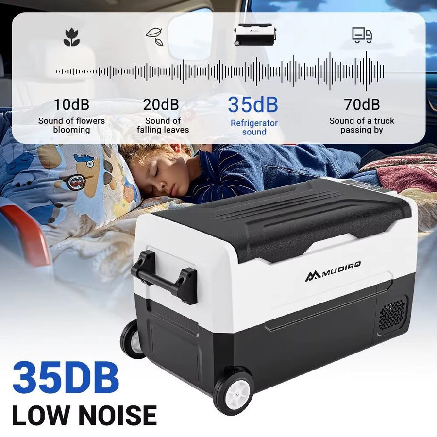 Mudiro Auto-Kühlschrank mit Kompressor und Bluetooth, 35L oder 55L, mit Solar/AC/DC-Stromversorgung und Temperaturanzeige - Bild 3