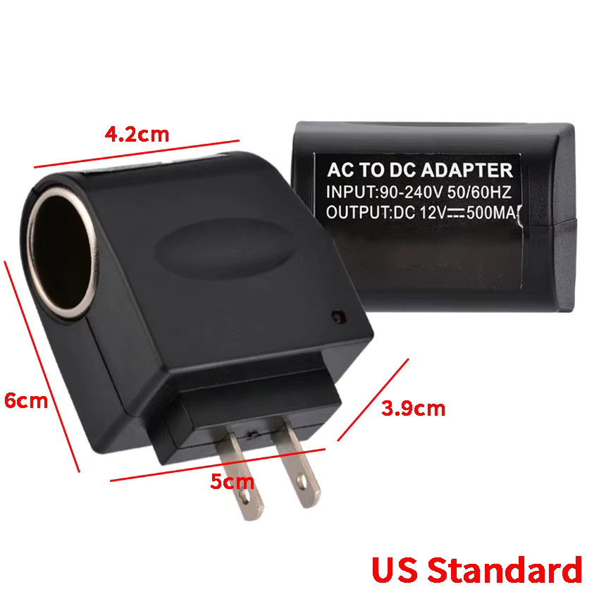 JCD Universal 220 V AC auf 12 V DC Auto Power Adapter Konverter mit Zigarettenanzünder-Buchse in Schwarz - Bild 3