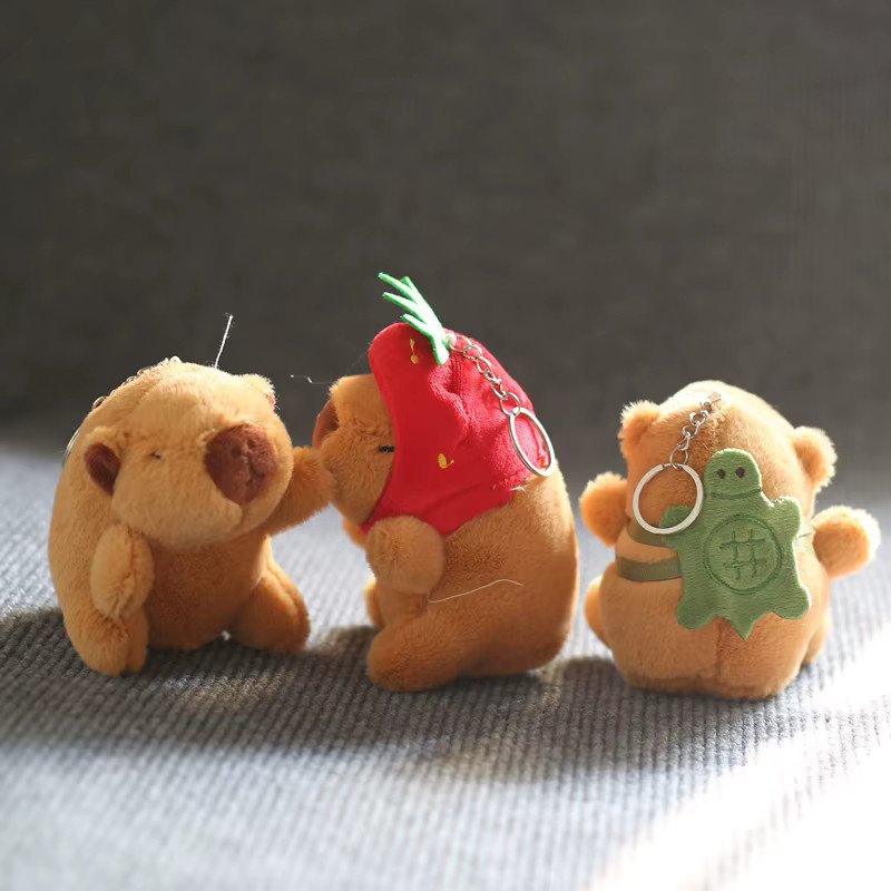 Capybara-Wasserdelfin-Anhänger, Plüschtier-Anhänger, Rot, Braun, Bunt / Mehrfarbig - Bild 2