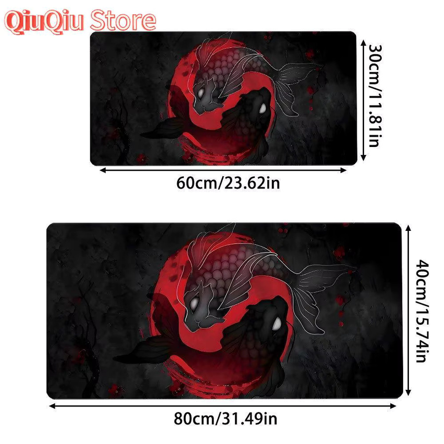 Potdemiel Mauspad Yin Yang Tai Chi Fish Multicolor, B/H: 80 x 40 cm - Bild 3