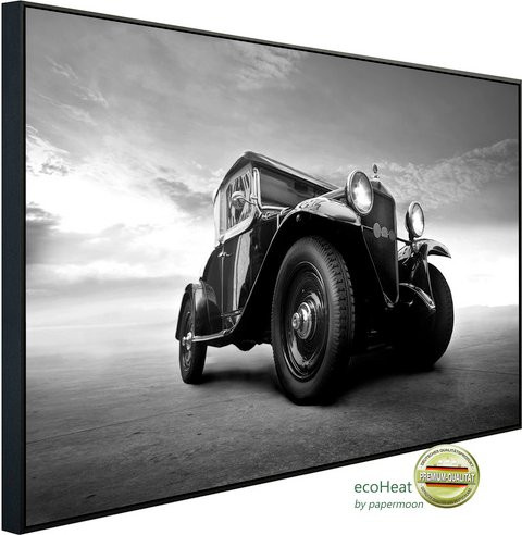 papermoon EcoHeat Infrarotheizung Oldtimer Schwarz Weiss mit Matt-Effekt und App-Steuerung - Bild 1