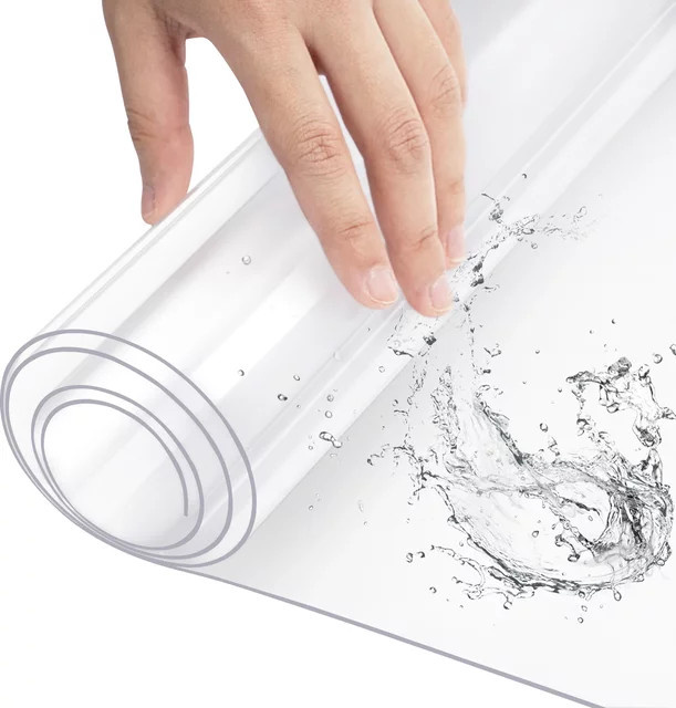 WOLTU Tischfolie rechteckig aus transparentem PVC, 2 mm dick, wasserdicht und kristallklar als Schutzabdeckung - Bild 1