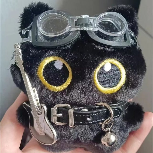 Schlüsselanhänger Katze, schwarz, Rucksack Dekoration - Bild 1