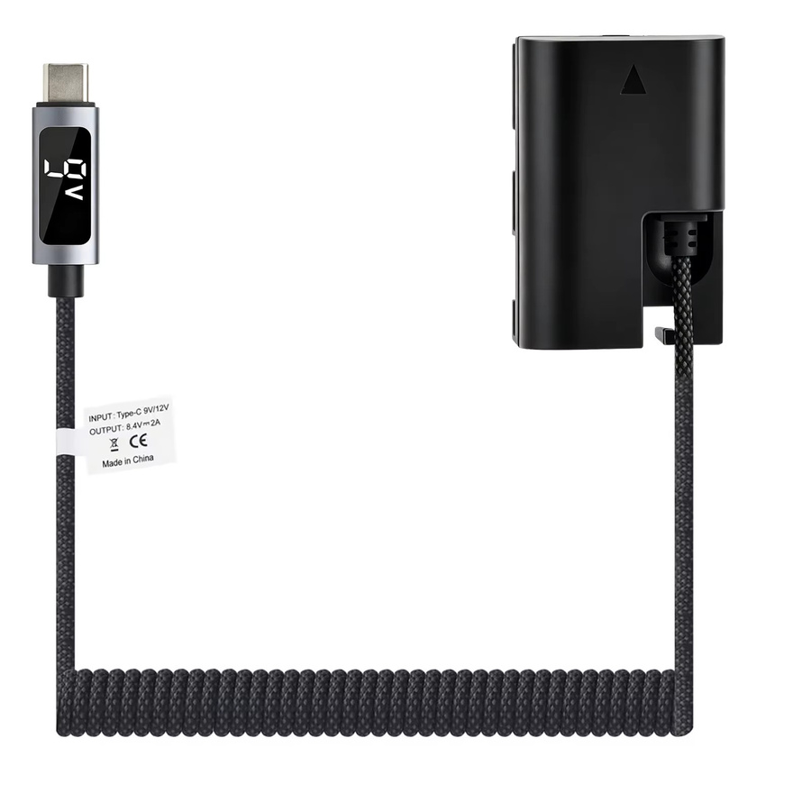 Batmax LP-E6 LP-E6NH Dummy-Akku mit USB-C PD 9V Stromversorgungsanschluss für Canon EOS R5 R6 5DS R 7D 6D 60D 60Da 70D 80D 90D in Schwarz - Bild 2