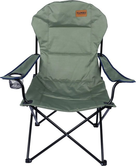 TAMBU Campingstuhl BENGALA Faltstuhl in Grün mit Getränkehalter und Armlehnen, belastbar bis 120 kg - Bild 4