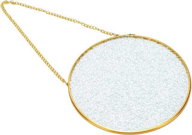 Fishine Dekorative Glas Anhänger Gold Rund für DIY Basteln, Lichtfänger für Haus und Garten, B/T/H: 15 x 15 x 3 cm - Bild 1