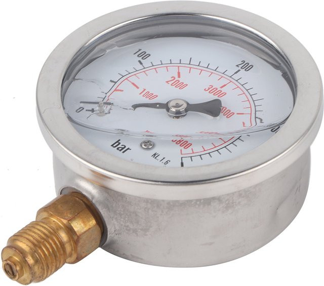 Qiilu Hydraulik-Manometer mit 68 mm Zifferblatt, Messbereich 0-400 bar / 0-5800 psi, Anschluss G1/4, Farbe: Silber - Bild 1