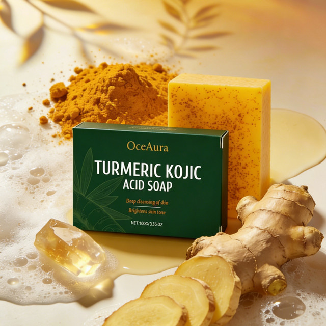OceAura Seife mit Kurkuma und Kojisäure, 100 g, Körperpflege - Bild 1