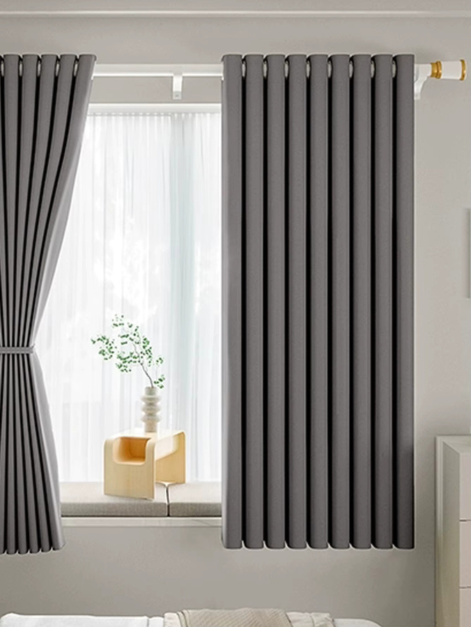 CENTURyMiG Verdunkelungsvorhänge Grau, thermoisolierende Blackout-Vorhänge aus Polyester mit Ösen für Schlafzimmer und Wohnzimmer - Bild 3