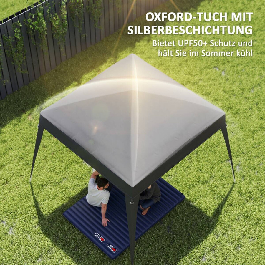 Outsunny Ersatzdach aus Polyester in Dunkelgrau mit UPF 50+, B/H/L: 300 x 1 x 300 cm - Bild 3