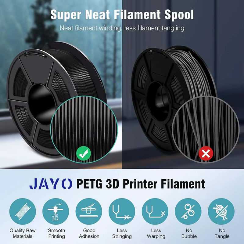 JAYO PETG-Filament Set für FDM-3D-Drucker, 5 Rollen à 1,1 kg, Durchmesser: 1,75 mm - Bild 2
