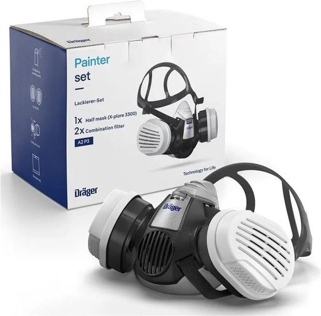 Dräger Atemschutz-Halbmaske X-plore 3300 A2 P3 in Schwarz-Grau - Bild 1