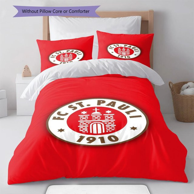 St. Pauli Club Bettwäsche Set mit Bettbezug und 2 Kissenbezügen in Rot, B/H: 220 x 240 cm - Bild 1