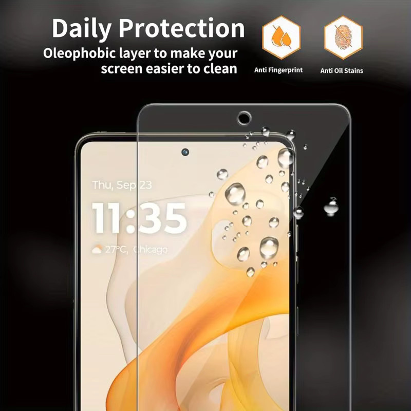 3er-Pack Displayschutzfolie aus gehärtetem Glas für Motorola G-Serie (Moto G85, G86 Power, G84, G82), transparent, 9H Härte, kratzfest und HD-klar - Bild 4
