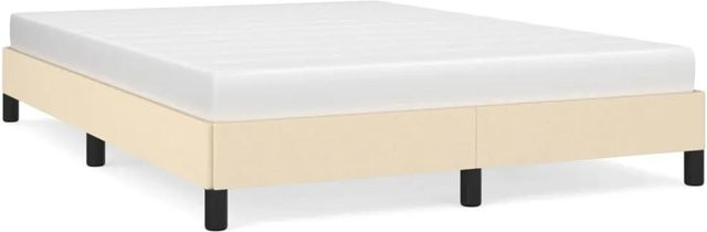 vidaXL Bettgestell aus Stoff in Beige mit Polsterrahmen, B/T/H: 140 x 190 x 143 cm - Bild 1