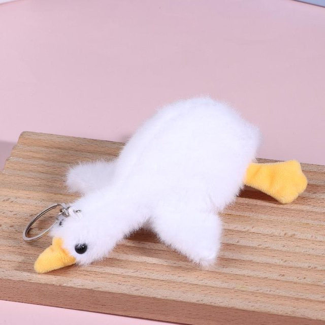 Schlüsselanhänger Gänse Plüsch, Weiß, 20cm, Kinder und Erwachsene - Bild 1