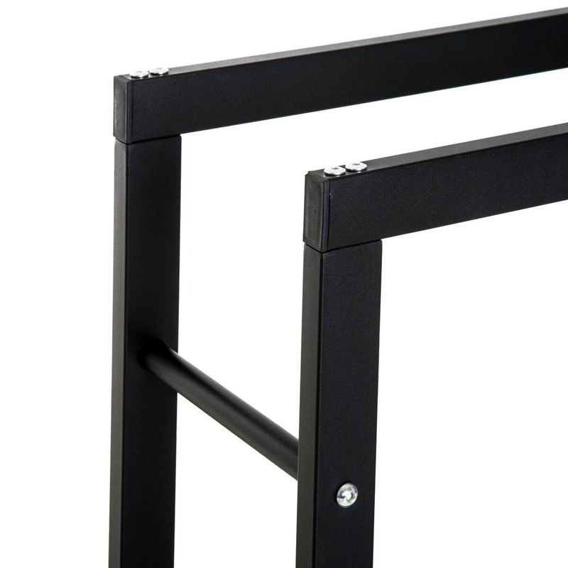 HOMCOM Kaminholzständer aus Stahl in Schwarz, Kaminholzablage für bis zu 100 kg, B/T/H: 25 x 60 x 100 cm - Bild 2