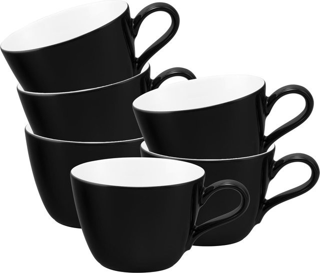 Seltmann Weiden Kaffeetassen Life Fashion Schwarz, 6er Set, 240 ml pro Tasse - Bild 1
