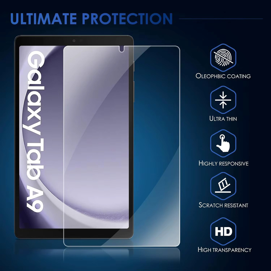 Samsung Displayschutzfolie aus gehärtetem Glas für Galaxy Tab A9 8,7 Zoll 2023 SM-X110 SM-X115 transparent - Bild 3