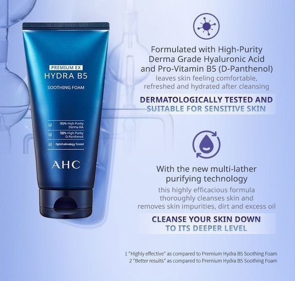 AHC Premium Hydra B5 Reinigungsschaum, 180 ml, mit Panthenol - Bild 1