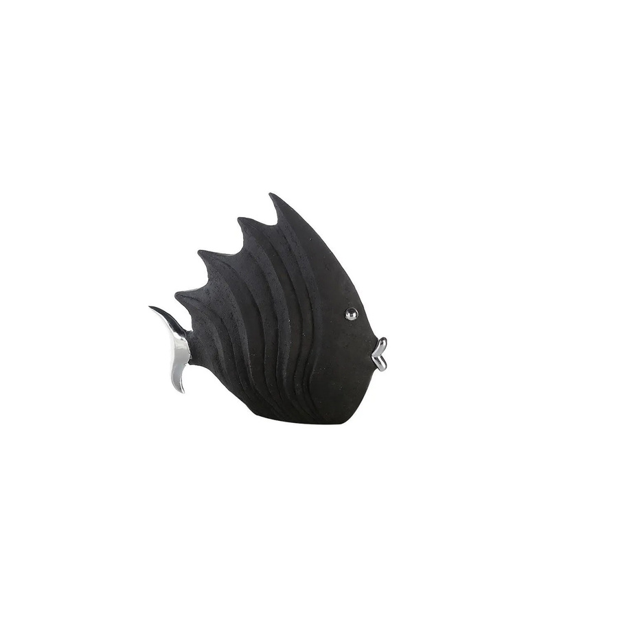 Gilde Figur Fisch in Schwarz und Silber, moderne Tischdekoration, Breite: 26 cm, Höhe: 29 cm - Bild 2