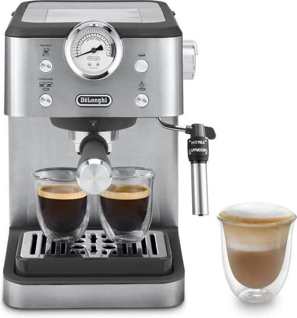 De'Longhi Classic EM450.M Siebträgermaschine in Silber mit Thermoblock und Dampflanze - Bild 4