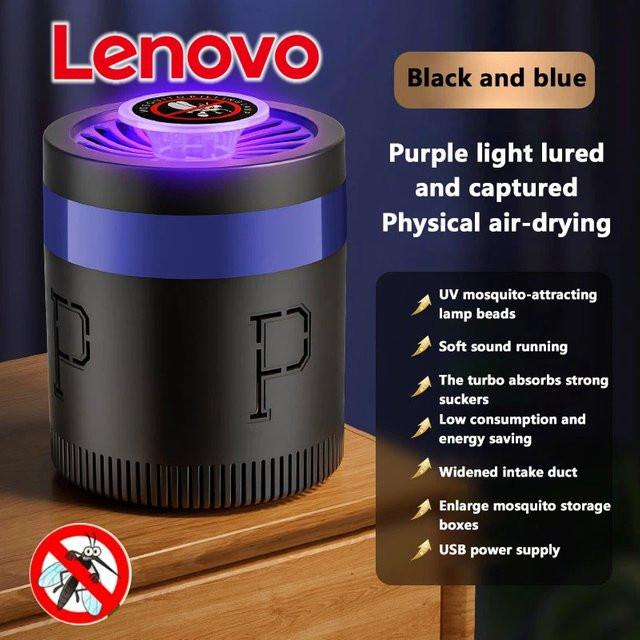 Lenovo 2-in-1 Elektrische Mückenkiller-Lampe und Schlagfliegenfänger in Schwarz aus Kunststoff - Bild 1