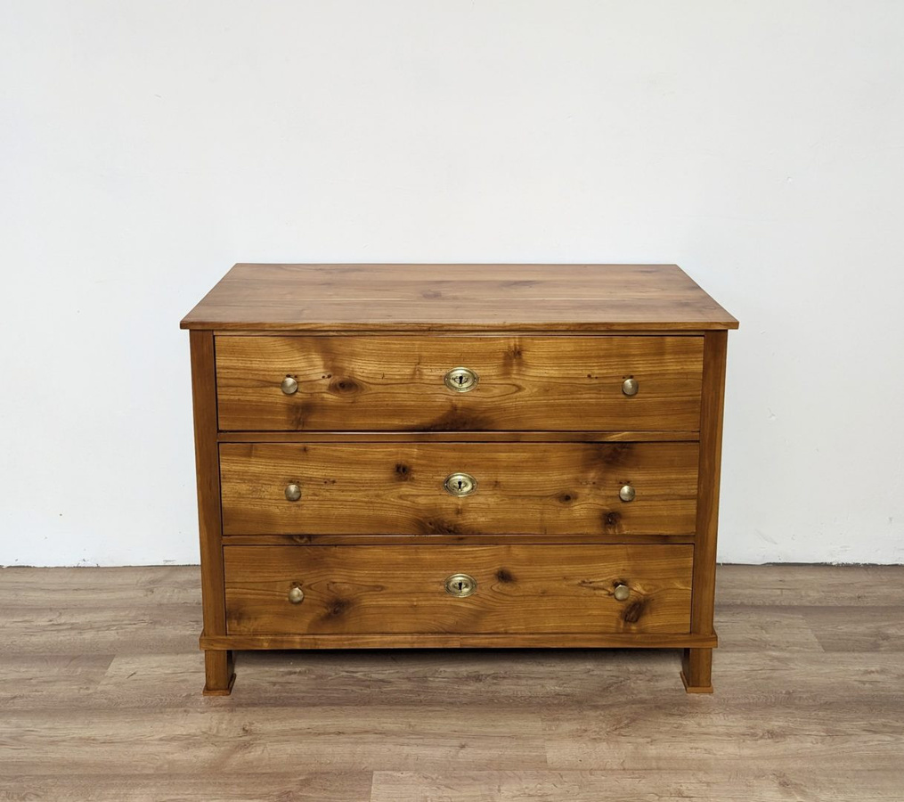 Antikhof Brück Biedermeier Kommode aus Kirschbaum in Braun, H: 90 cm, B: 120 cm, T: 55 cm - Bild 1