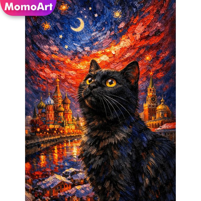Momoart Diamantmalerei Katze DIY Acryl Stickerei Set in Multicolour, B/H: 20 x 30 cm - Bild 1