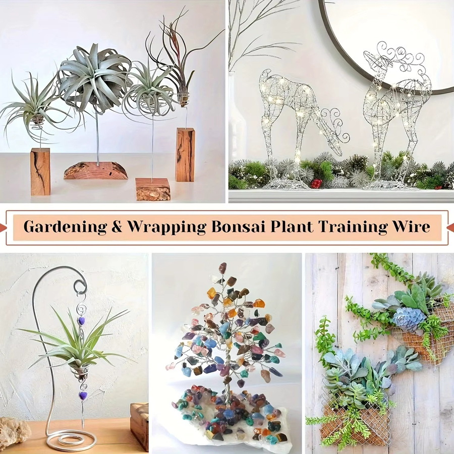 Hochwertiger Bonsai-Draht aus eloxiertem Aluminium in Silber, 5 m Rolle für das Bonsai-Training - Bild 4