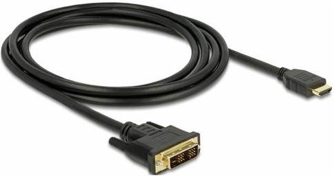 Delock DVI-D auf HDMI Anschlusskabel Schwarz 2m mit vergoldeten Steckern und dreifacher Schirmung - Bild 1