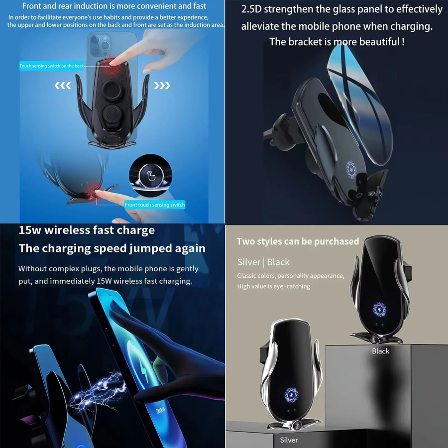 Handyhalterung für Nissan Juke F16 (2018-2024) zur Befestigung am Armaturenbrett, Schwarz - Bild 3