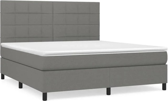 vidaXL Boxspringbett mit Matratze Hybrid-Design in Grau, B/T: 180 x 200 cm - Bild 1