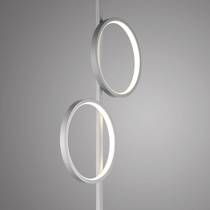 Just Light Stehlampe Mini-Ritus in Silber aus Eisen mit 2 Brennstellen, B/H/T: 40,5 x 151 x 21 cm - Bild 4