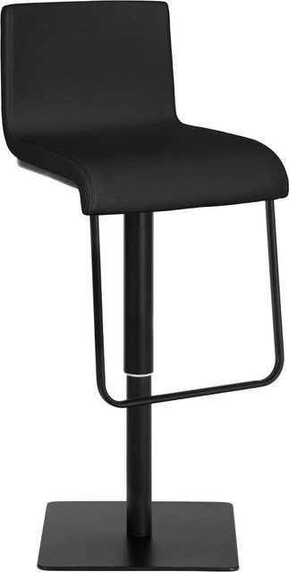 DELUKE Barhocker BITOR in Schwarz aus Kunstleder, höhenverstellbarer Barstuhl mit Lehne und 360 Grad Drehsitz, B/T/H: 39 x 46 x 80 cm - Bild 1