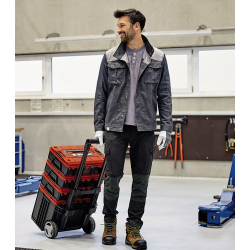 Einhell Systemkoffer E-Case Tower, wasserdicht und stapelbar, Schwarz/Rot, B: 40 cm, T: 43 cm, H: 67,5 cm - Bild 3