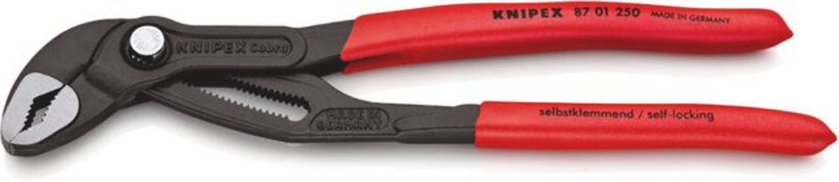 Knipex Cobra Hightech Wasserpumpenzange aus Chrom-Vanadium in Grau und Rot mit Kunststoffgriffen, Länge: 250 mm - Bild 2