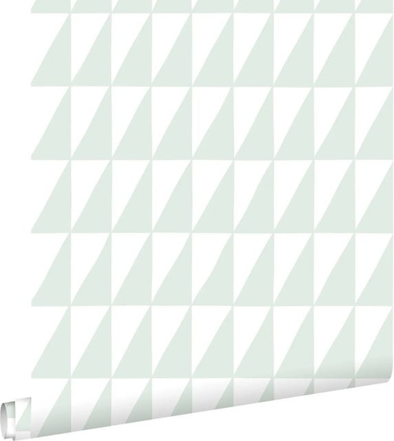 ESTAhome Tapete mit grafischem Dreiecksmuster in Mintgrün, modern und geometrisch, Breite: 53 cm, Länge: 1005 cm - Bild 1