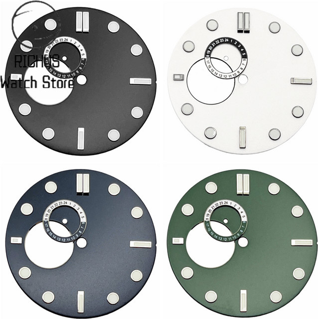 RICHUS Uhrenzubehör, Zifferblatt, 32 mm, dunkelblau, NH39 Automatikwerk - Bild 1