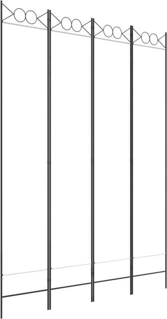 vidaXL 4-teiliger Paravent Weiß aus Stoff und Eisen, B/H: 160 x 220 cm - Bild 1