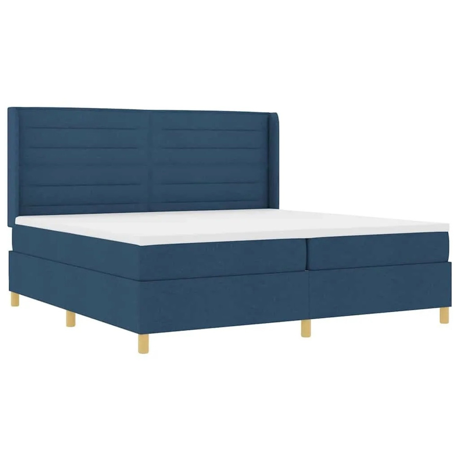 vidaXL Boxspringbett mit Matratze und Kopfteil in Blau, Hybridbett mit Taschenfederkern, B/T: 140 x 200 cm - Bild 2