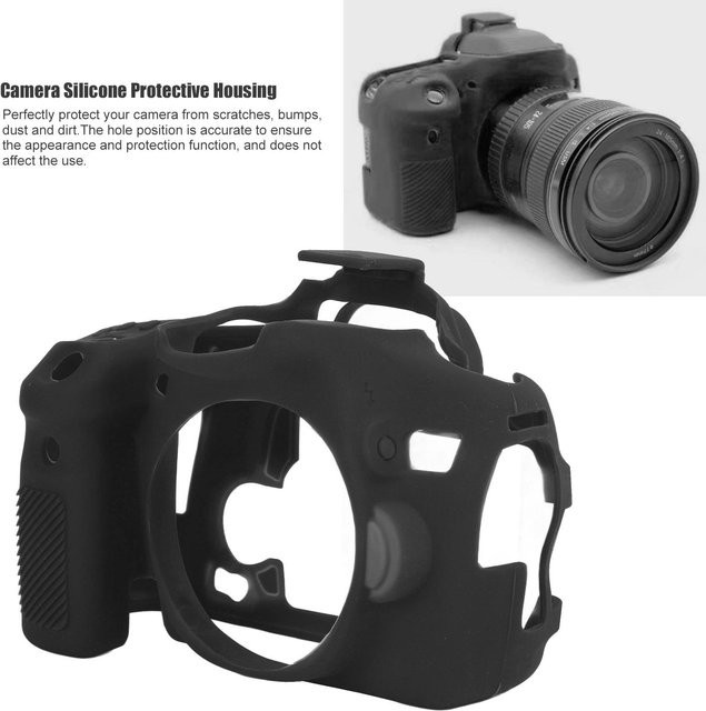 3CZY Silikon Kamera Hülle für Canon EOS 70D in Schwarz - Bild 1