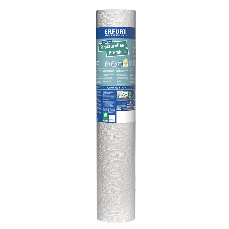 Erfurt Strukturvlies Premium 507 Weiß, rollbare Tapete, B: 0,53 m, L: 10,05 m - Bild 2