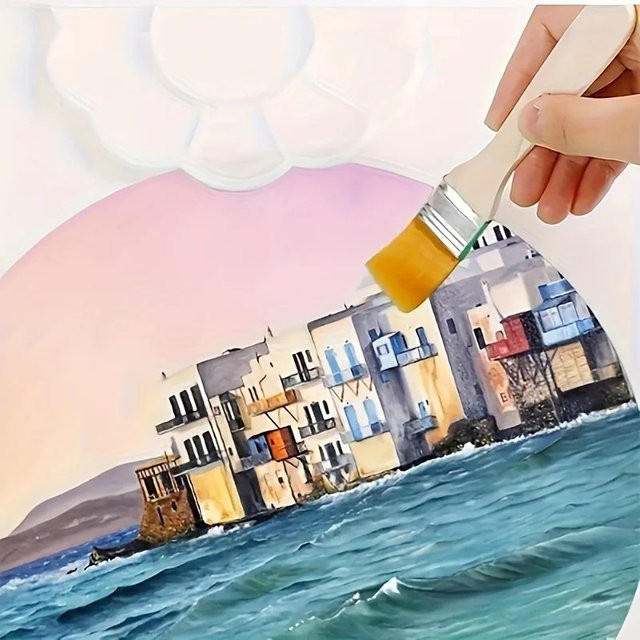 50 Stück Nylonpinsel mit kurzem Holzgriff in Multicolour für Aquarell und Reinigung - Bild 1