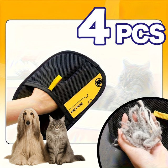 Haarentfernungshandschuhe für Hunde und Katzen in Schwarz zur Reinigung von Sofa, Teppich und Kleidung - Bild 1