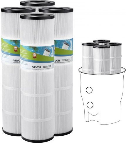 VEVOR Pool Filter Cartridge Ersatzset für Spa und Whirlpool, 4 Stück, Weiß, kompatibel mit Pentair CCP420 und Pleatco PCC80-PAK4 - Bild 1